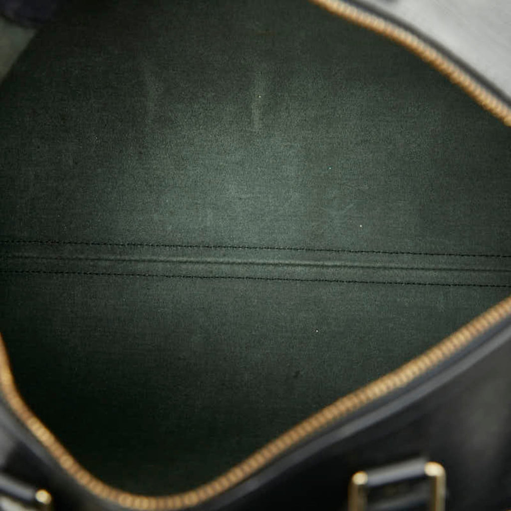 Louis Vuitton Black Noir Leather Boston Bag Handbag (Pre-Owned)