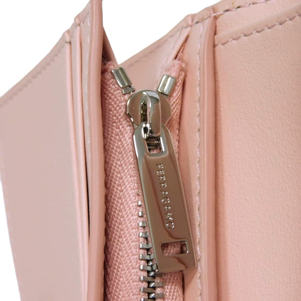 Salvatore Ferragamo Gancini Pink Leather Wallet (Bi-Fold) (Pre-Owned)