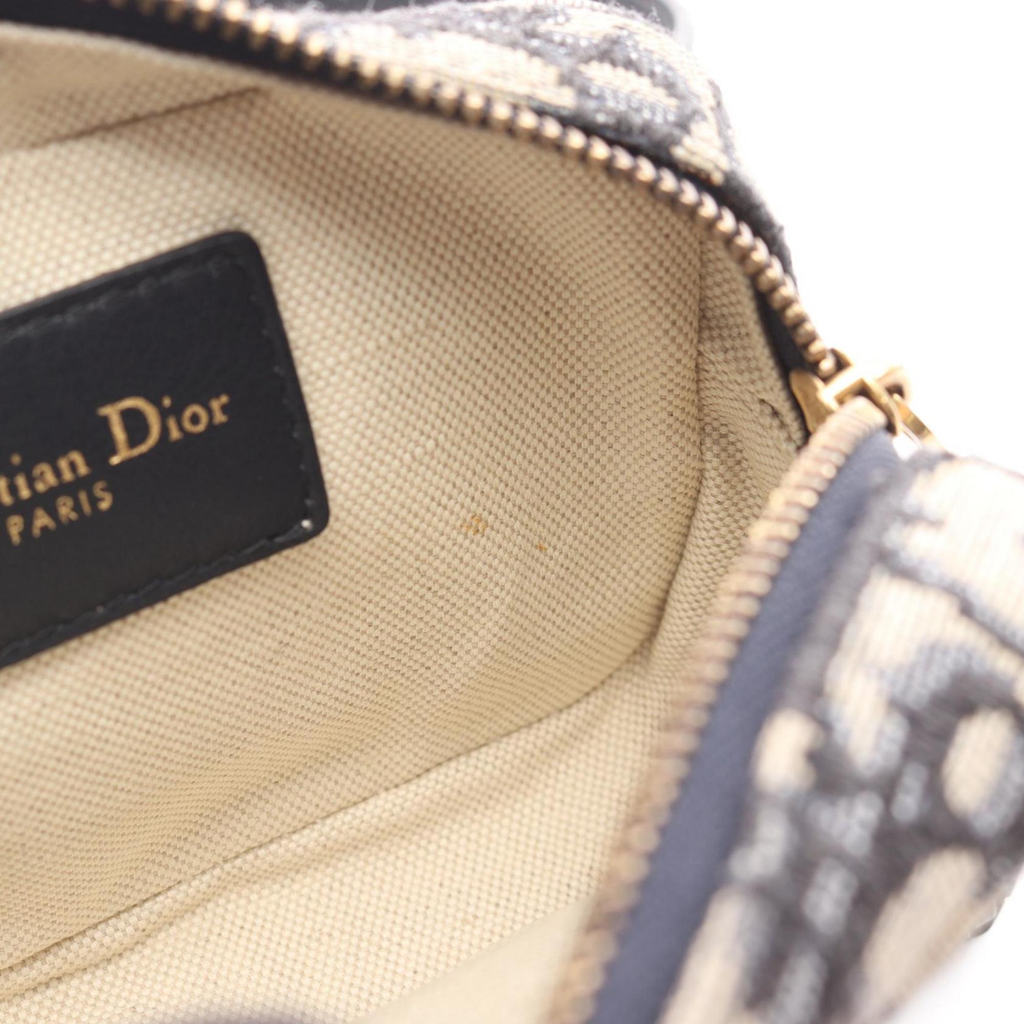 Christian Dior Beige Navy Canvas Leather Fanny Pack (Pre-Owned)