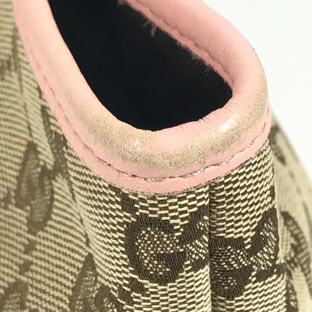 Gucci Beige Pink Gg Canvas Leather Handbag Tote Bag (Pre-Owned)