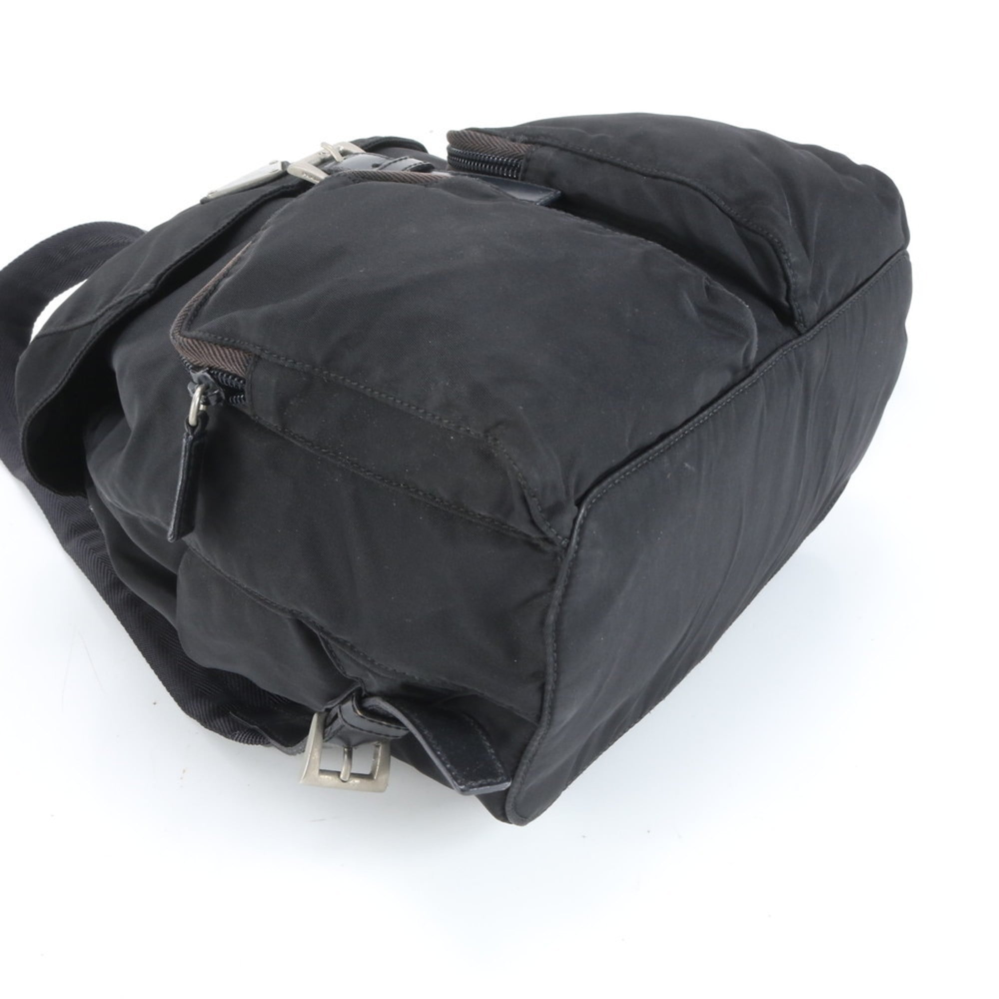 Prada Black Leather Nylon Backpack (Pre-Owned)