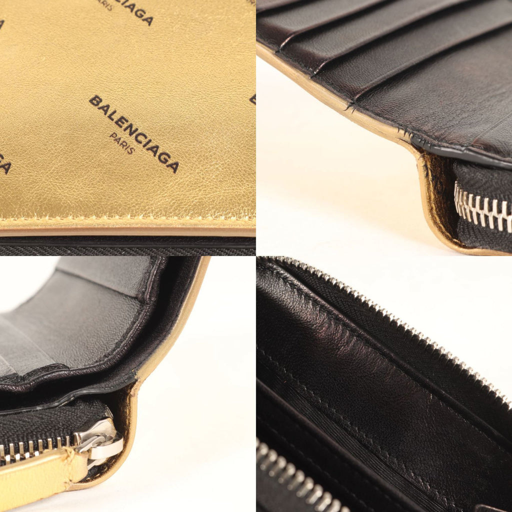 Balenciaga Gold Metallic Leather Wallet (Bi-Fold) (Pre-Owned)