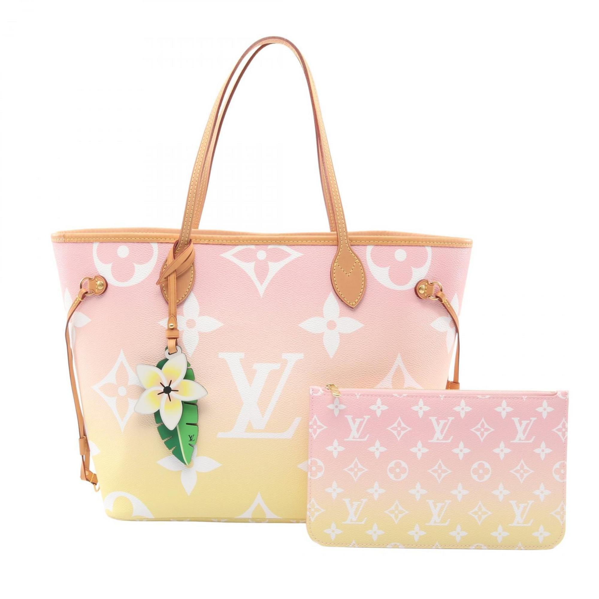 Louis Vuitton Pink Yellow Coated Canvas Monogram Pvc Leather Tote Bag (Pre-Owned)