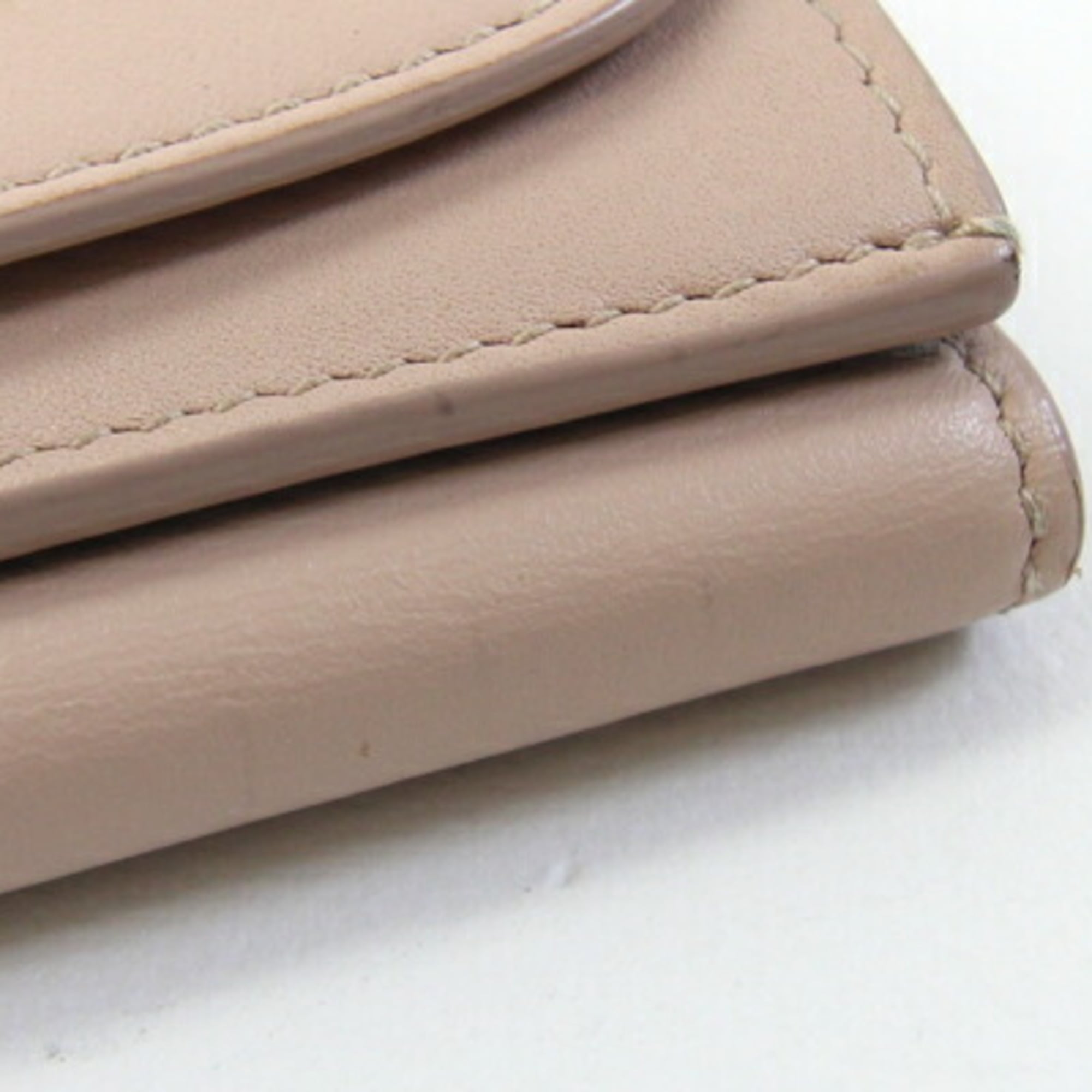 Cartier Beige Leather Wallet (Tri-Fold) (Pre-Owned)