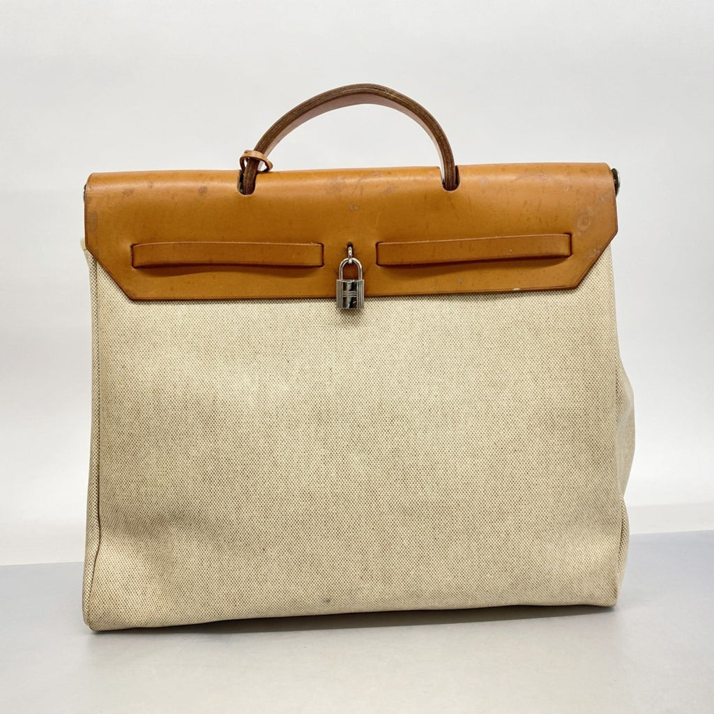 Hermes Natural Toile H Handbag (Pre-Owned)
