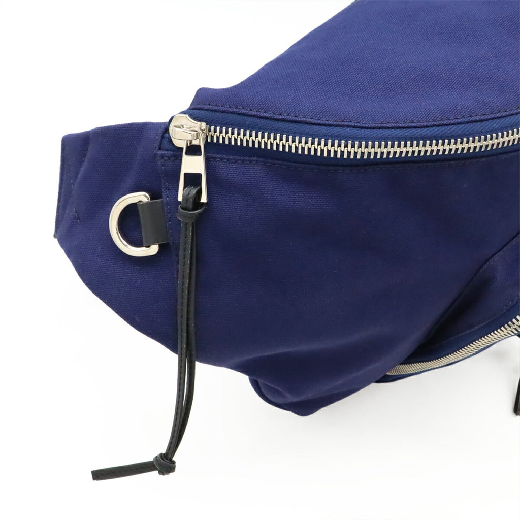 Loewe Blue Navy Canvas Leather Shoulder Bag Sling Bag (Pre-Owned)