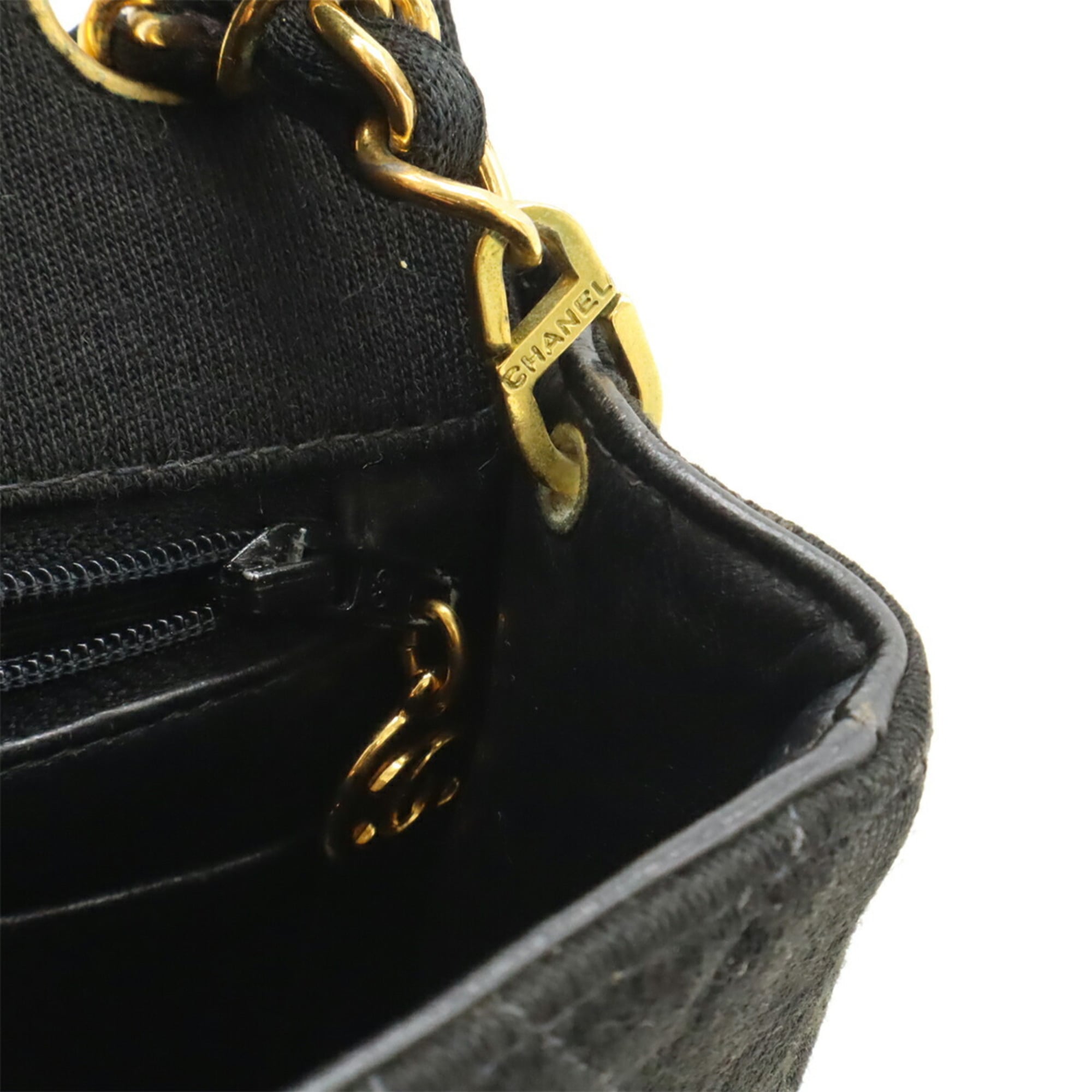 Chanel Black Cotton Pochette Shoulder Bag (Pre-Owned)