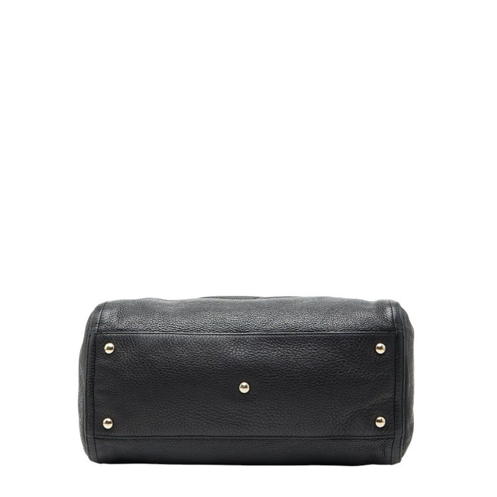Gucci Black Leather Shoulder Bag Tote Bag (Pre-Owned)
