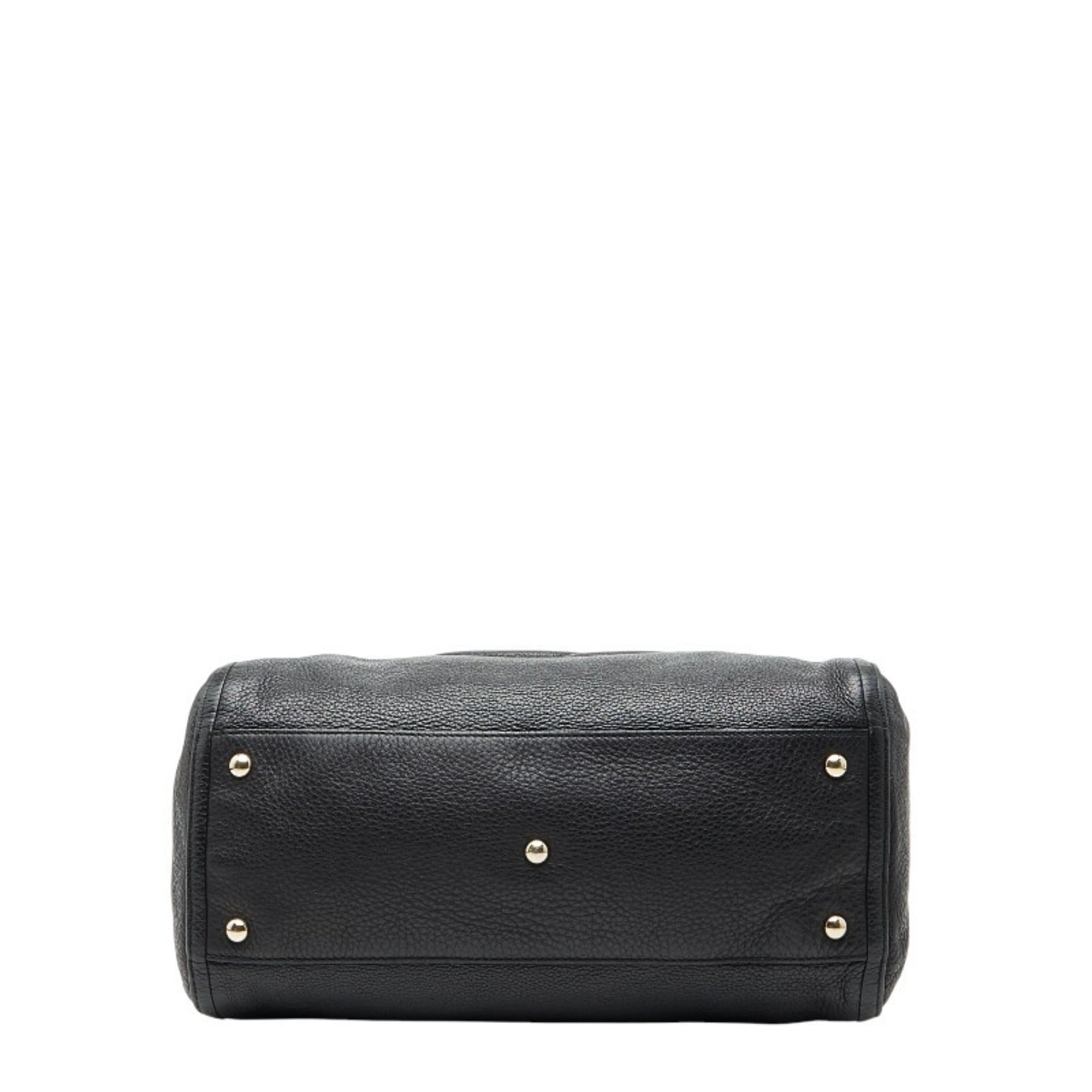 Gucci Black Leather Shoulder Bag Tote Bag (Pre-Owned)