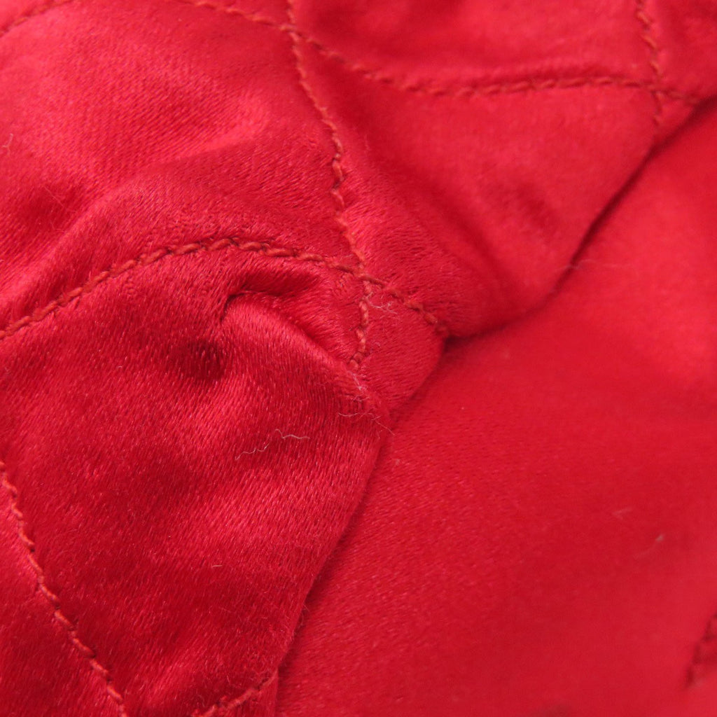 Chanel Red Color Satin Shoulder Bag (Pre-Owned)