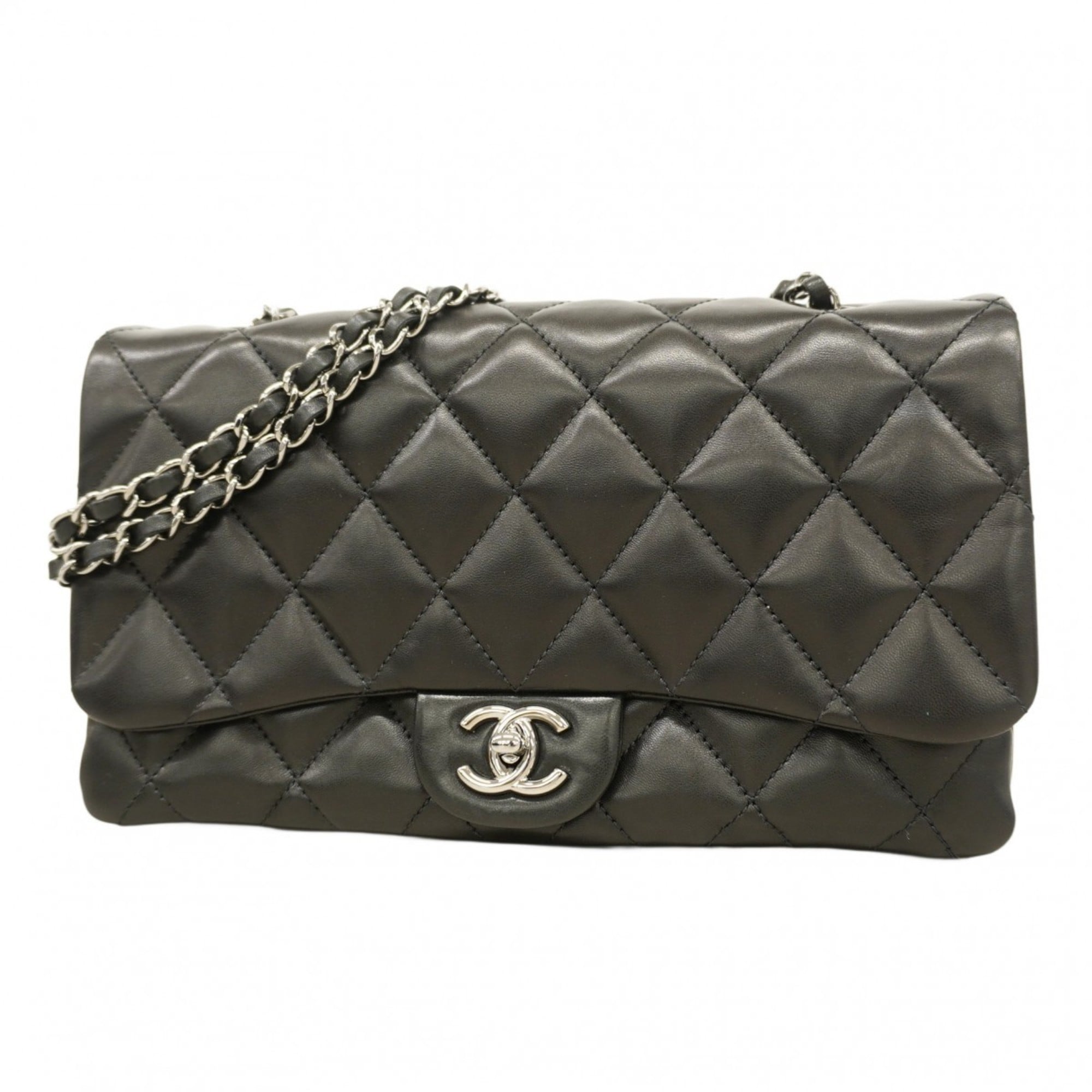 Chanel Black Leather Shoulder Bag (Pre-Owned)