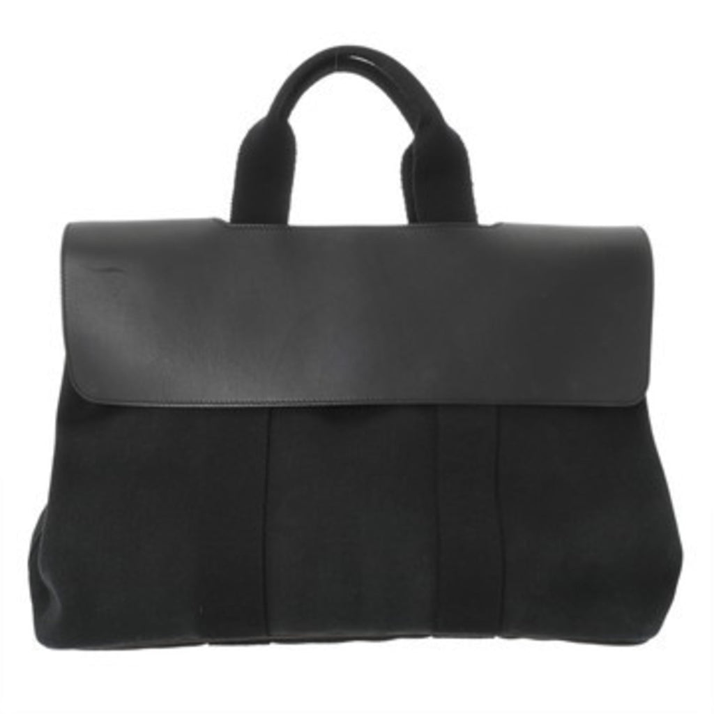 Hermes Black Toile Chevron Handbag (Pre-Owned)
