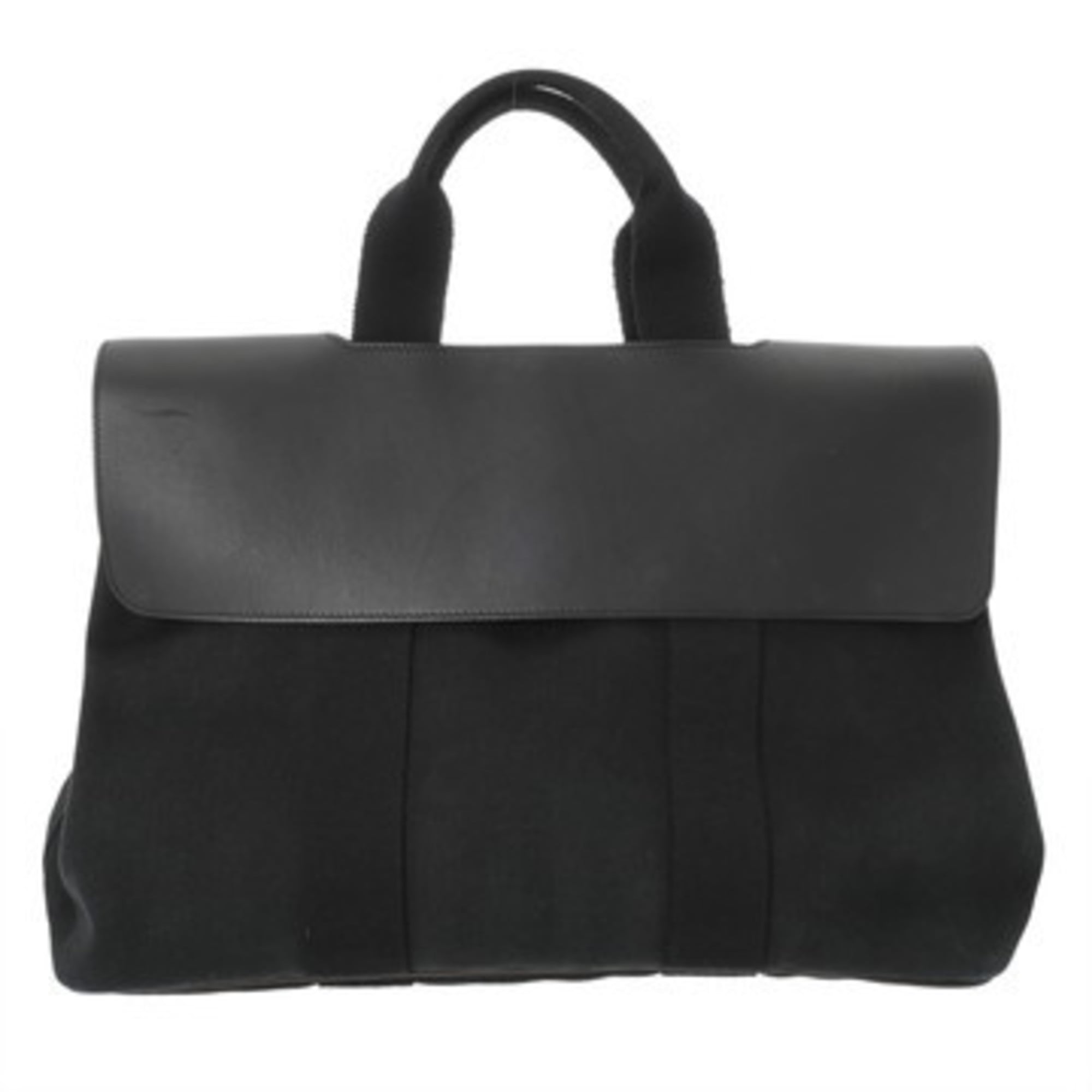 Hermes Black Toile Chevron Handbag (Pre-Owned)