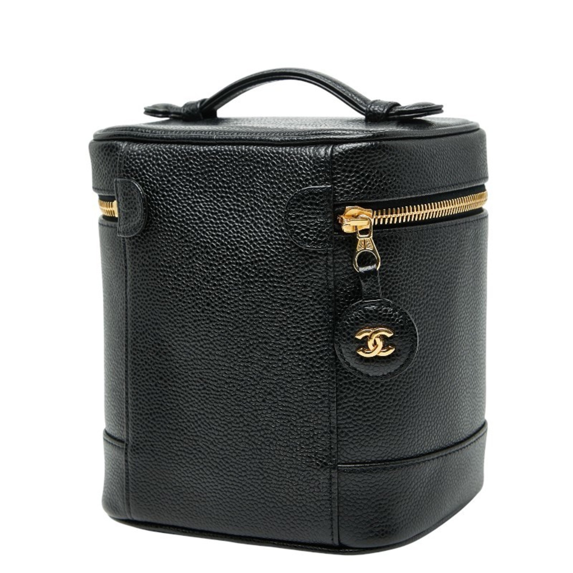Chanel Black Grained Calfskin Vanity Bag (Pre-Owned)