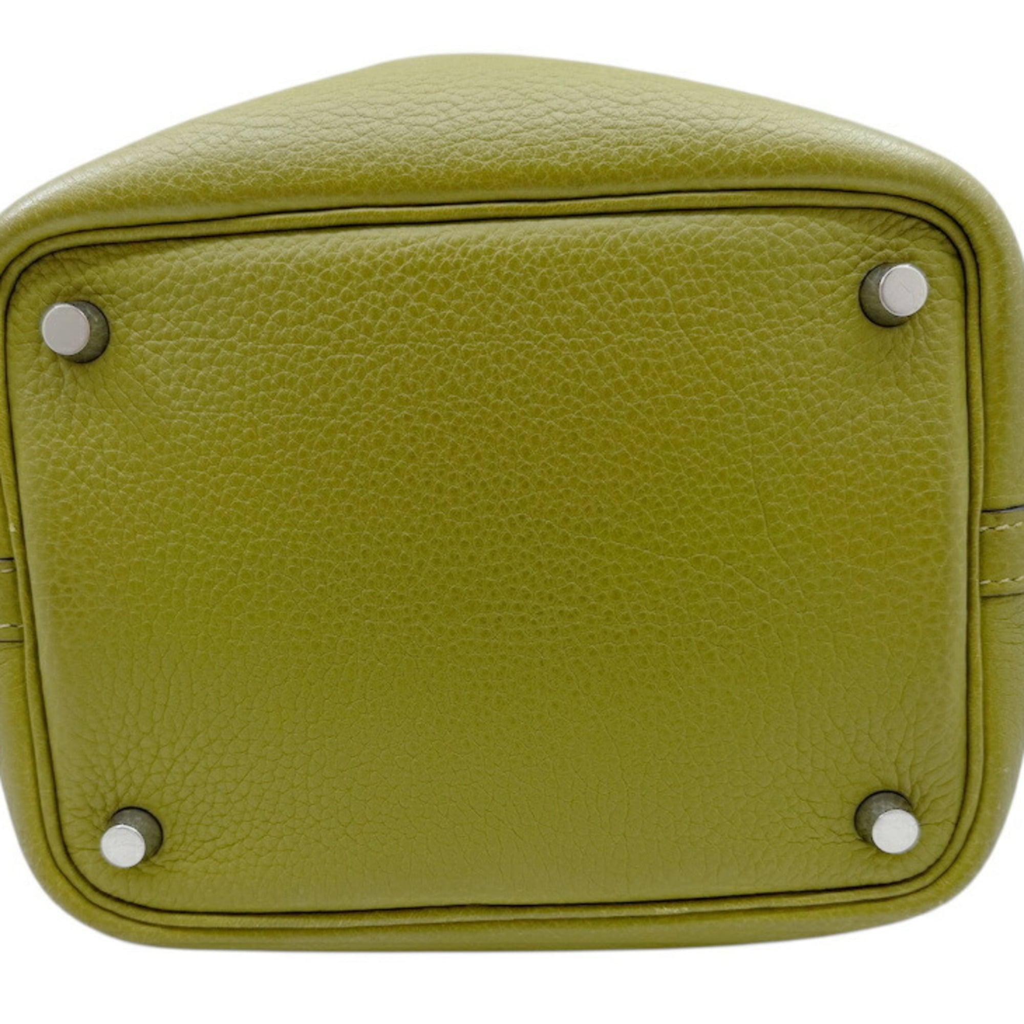 Hermes Anis Green Taurillon Clemence Leather Handbag (Pre-Owned)