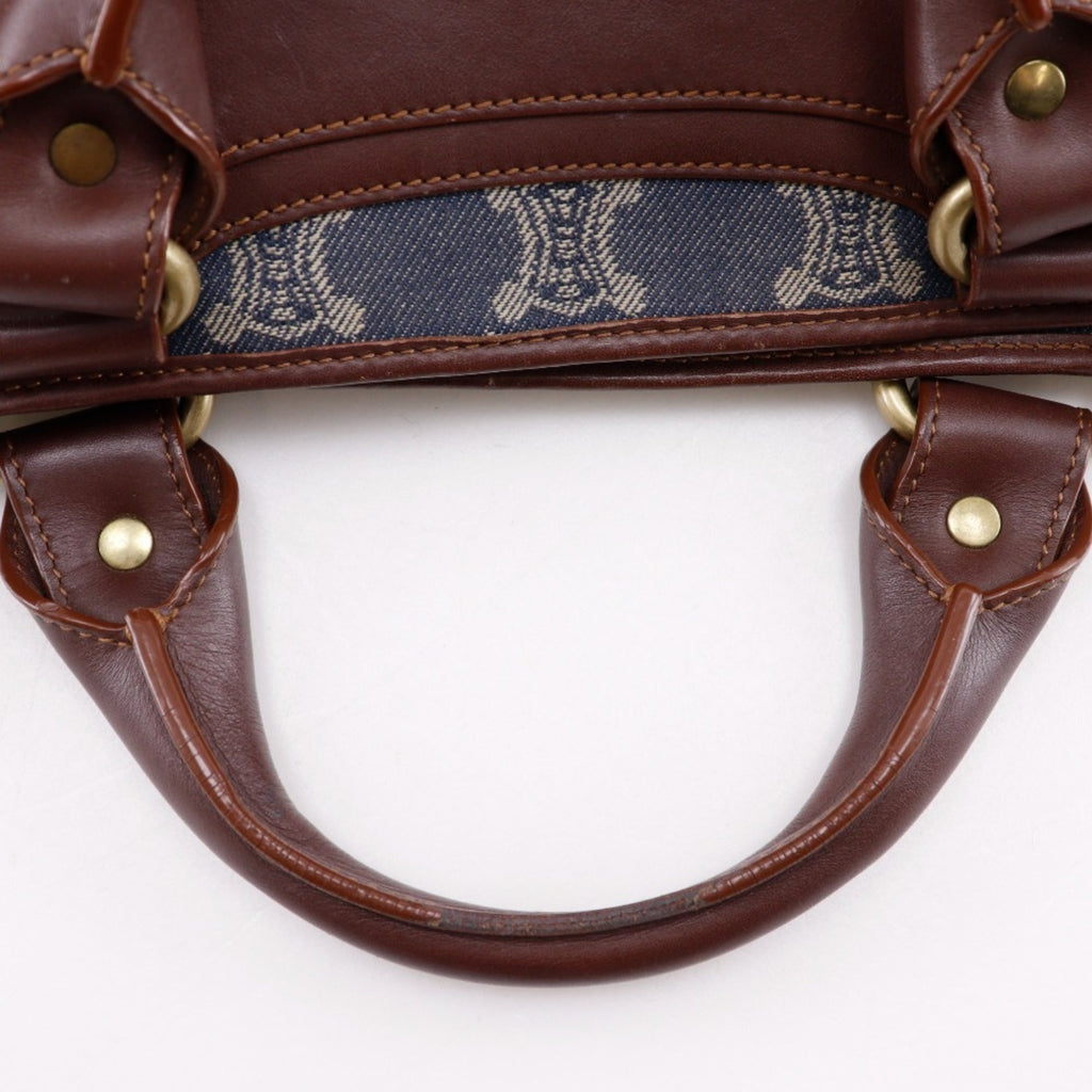 Celine Macadam Blue Brown Denim Handbag (Pre-Owned)