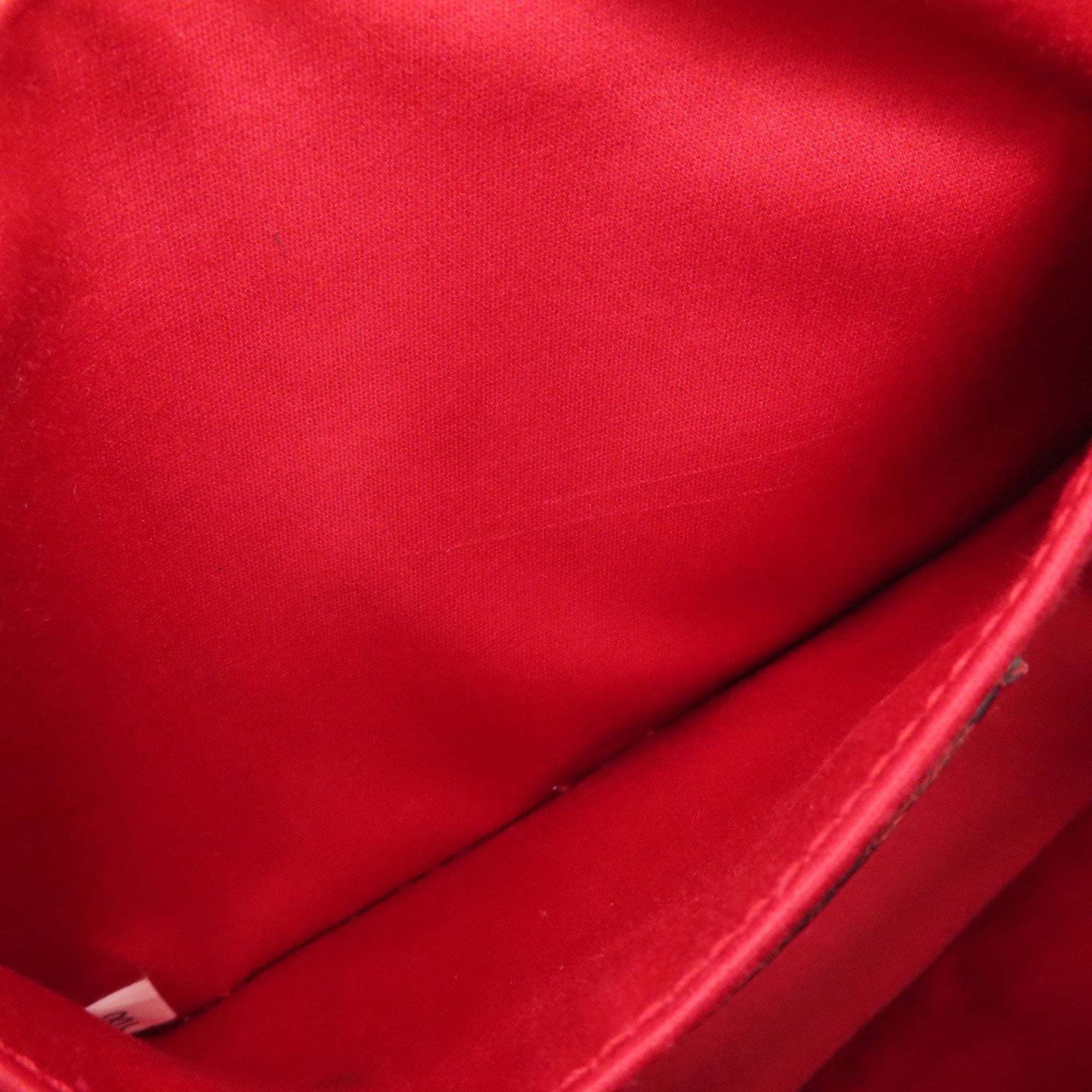 Miu Miu Red Color Canvas Shoulder Bag (Pre-Owned)