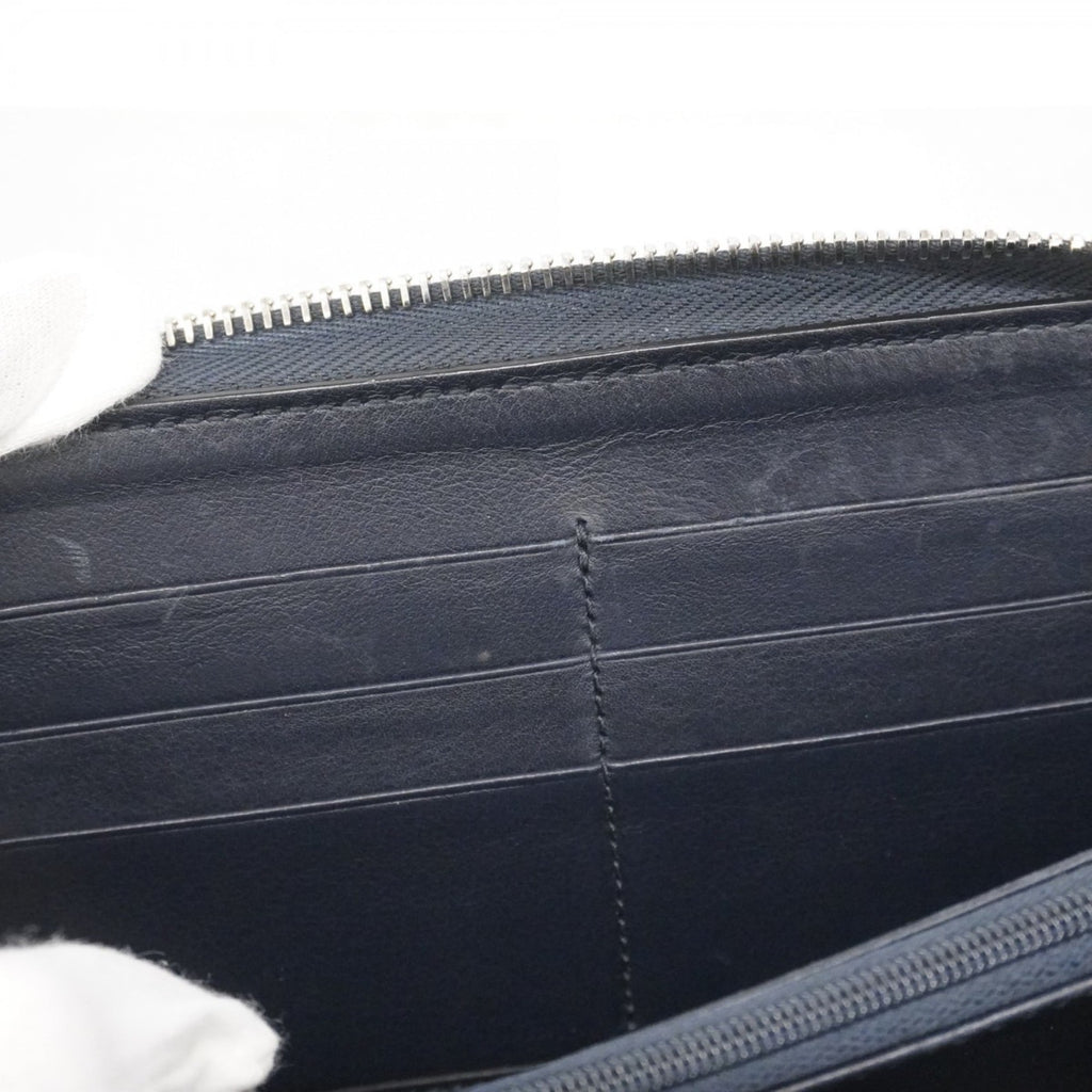 Gucci Navy Leather Long Wallet (Bi-Fold) (Pre-Owned)