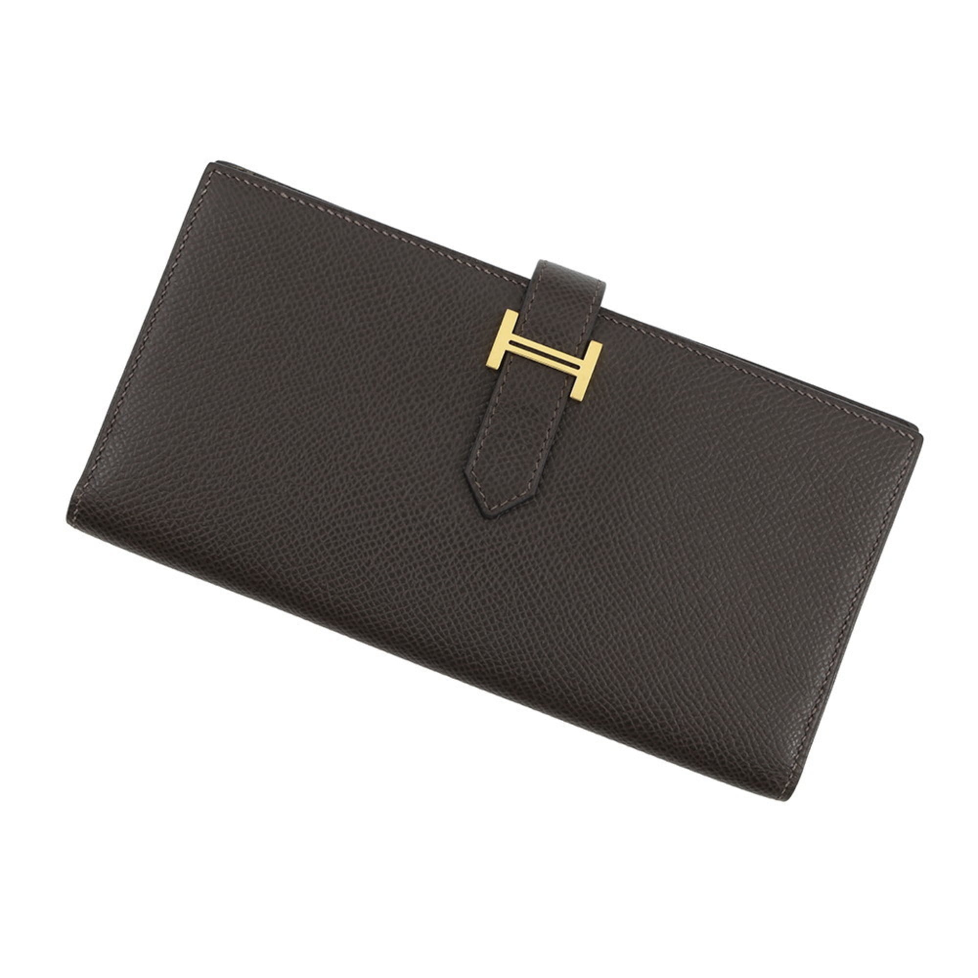 Hermes Ebene Epsom Leather Long Wallet (Bi-Fold) (Pre-Owned)