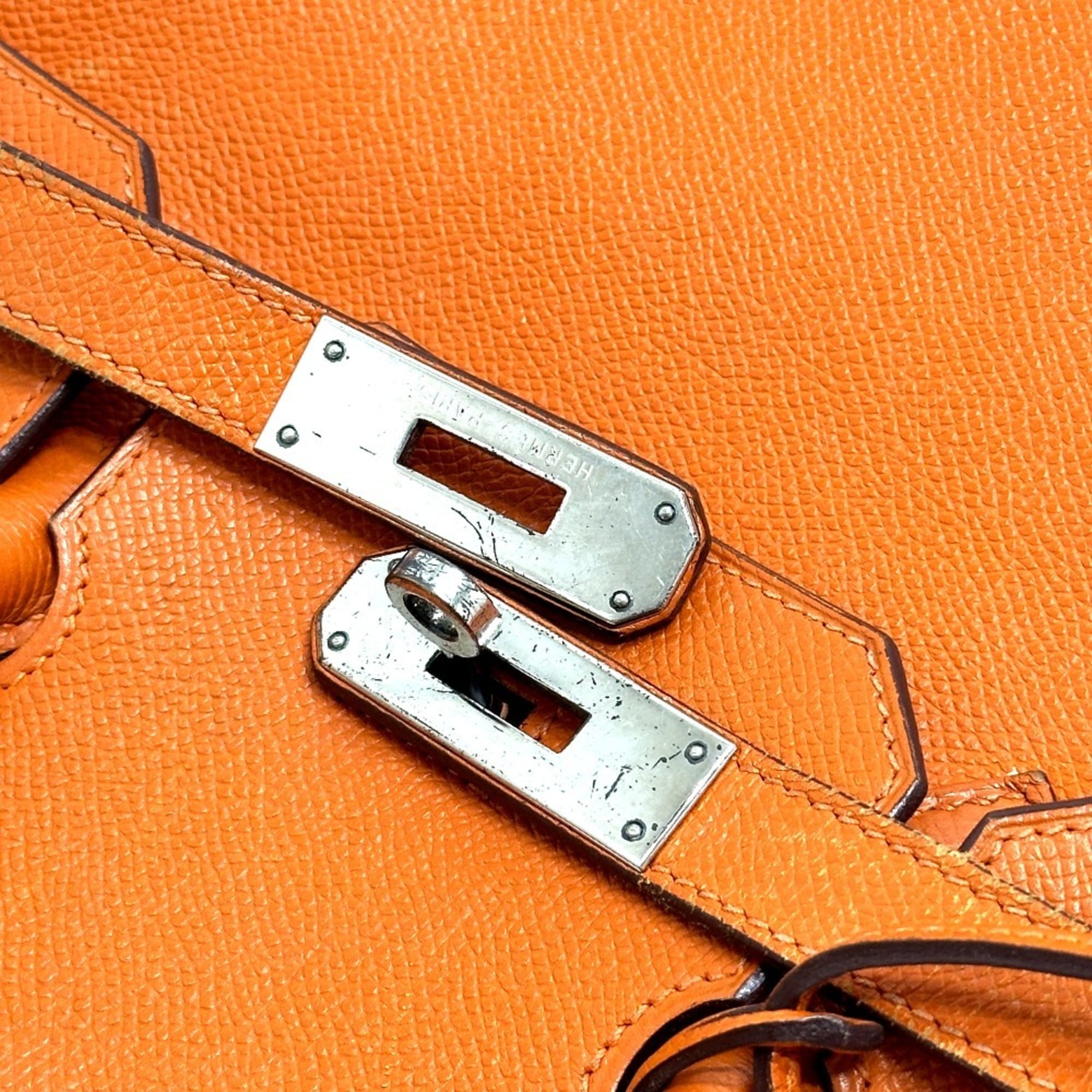 Hermes Birkin Orange Epsom Leather Handbag (Pre-Owned)