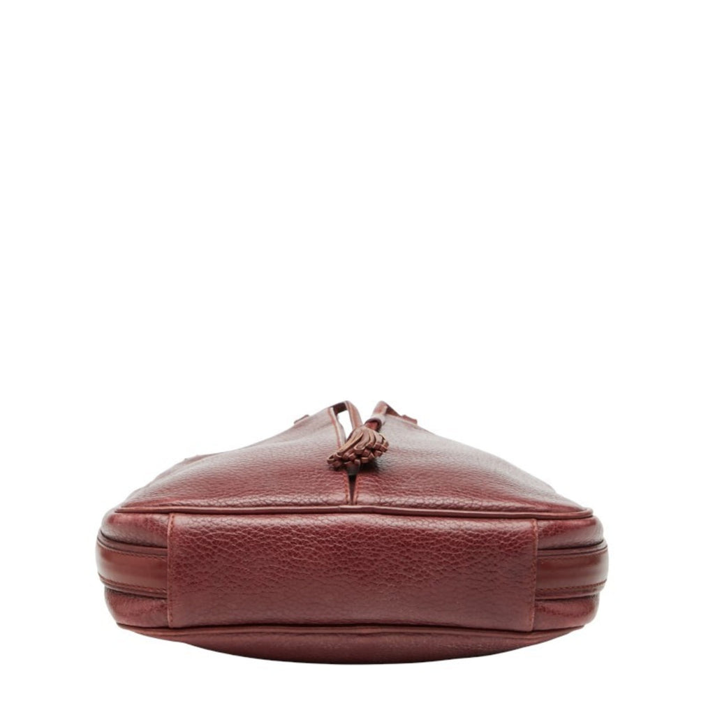 Cartier Bordeaux Wine Red Leather Shoulder Bag (Pre-Owned)