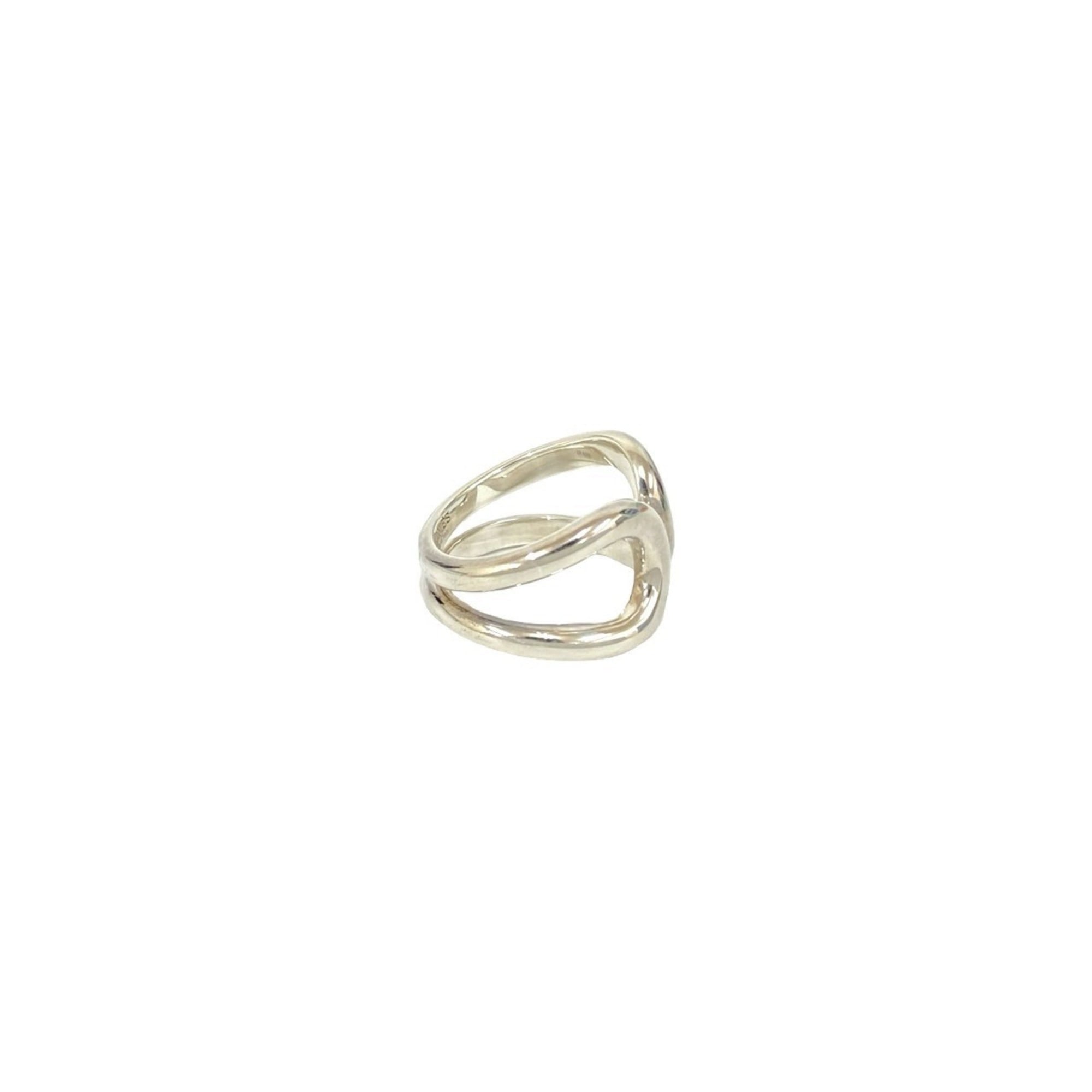 Hermes Silver Silver 925 Band Ring (Pre-Owned)
