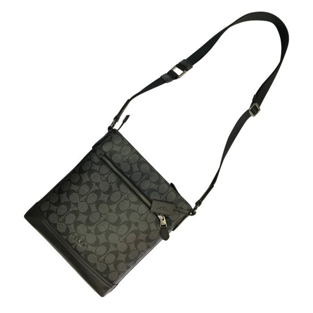 Coach Black Charcoal Gray Pvc Leather Shoulder Bag (Pre-Owned)