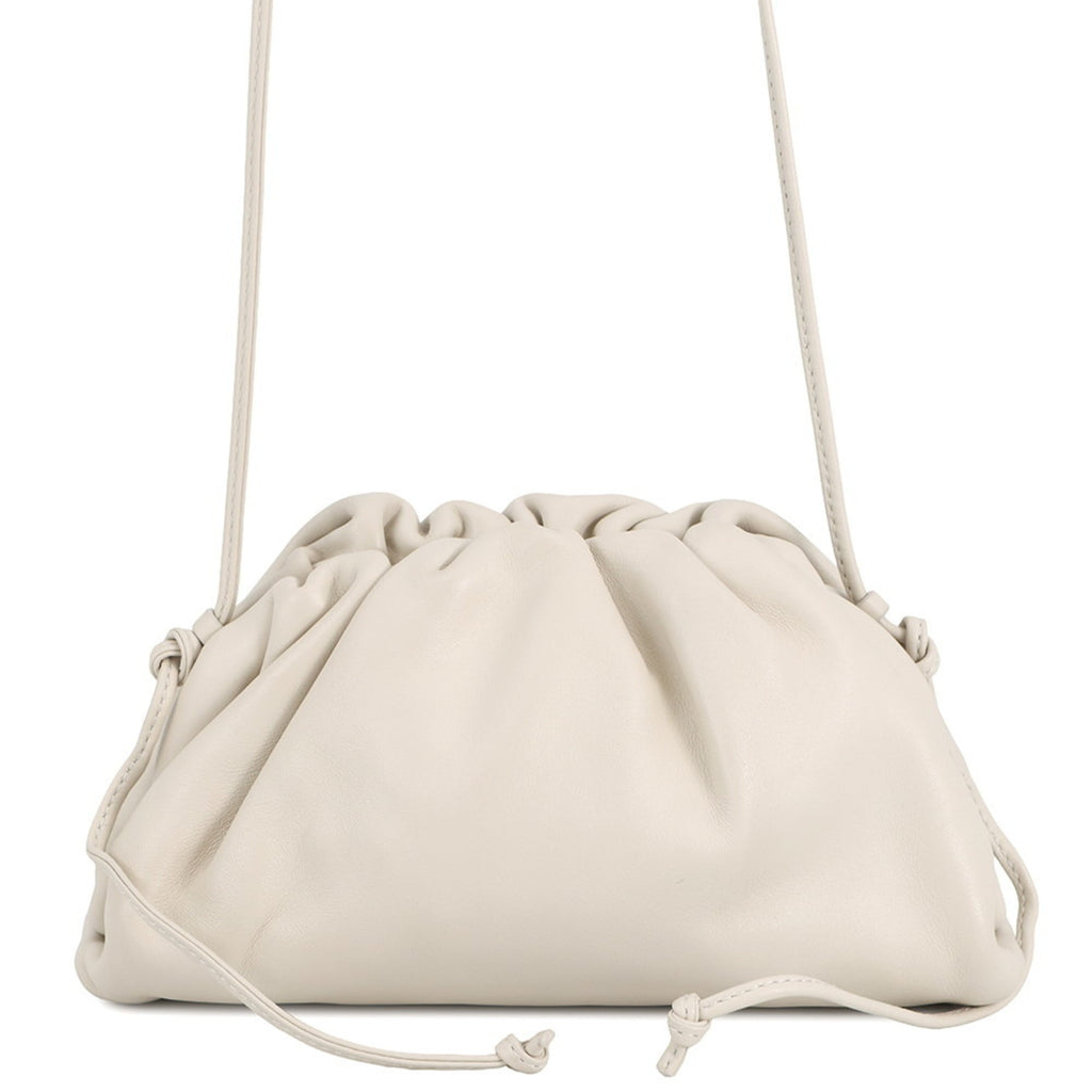 Bottega Veneta Ivory Leather Pouch Shoulder Bag (Pre-Owned)