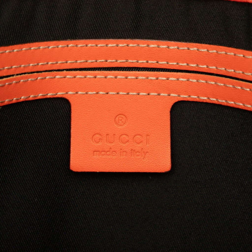 Gucci Black Orange White Pvc Leather Handbag (Pre-Owned)