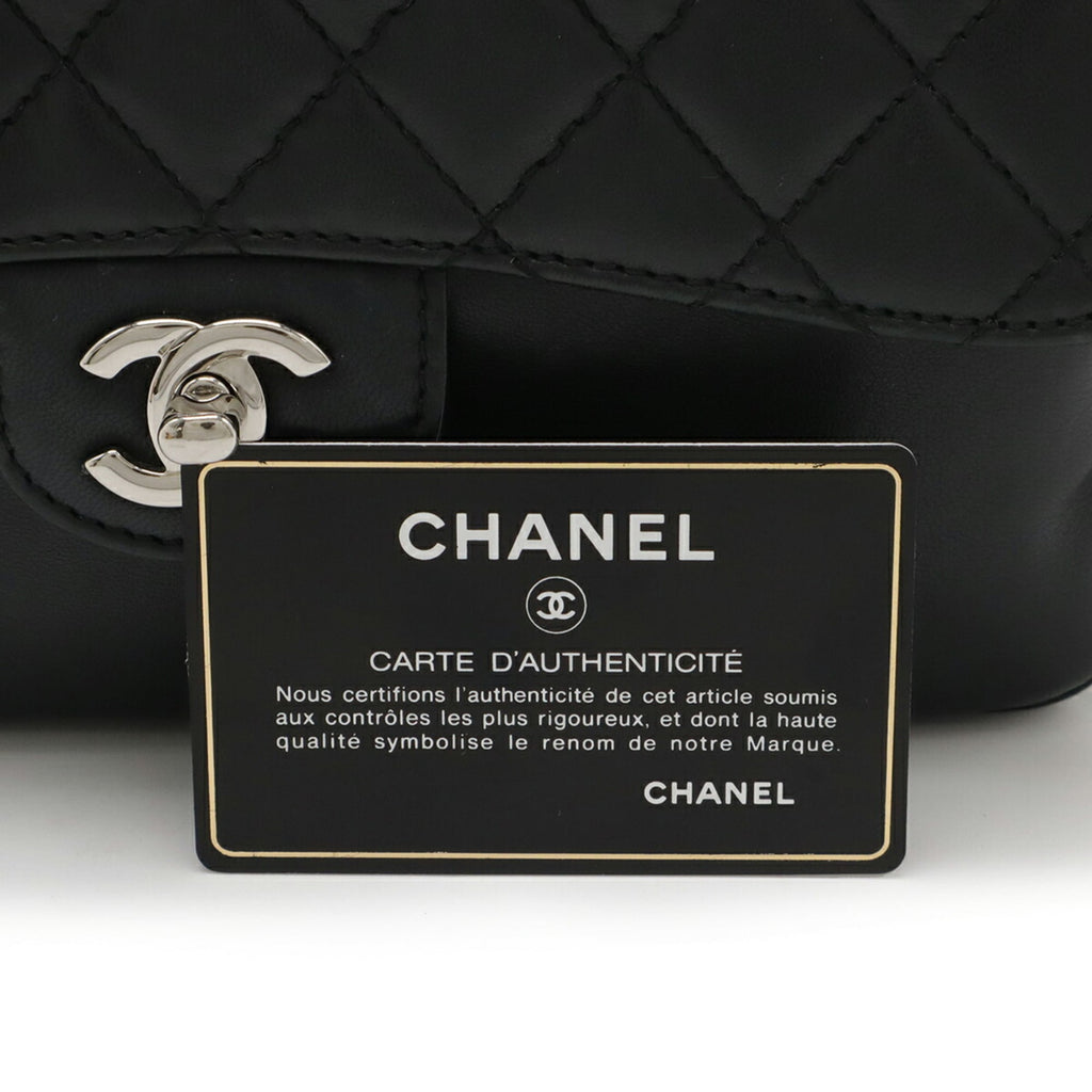 Chanel Matelasse Black Leather Shoulder Bag (Pre-Owned)