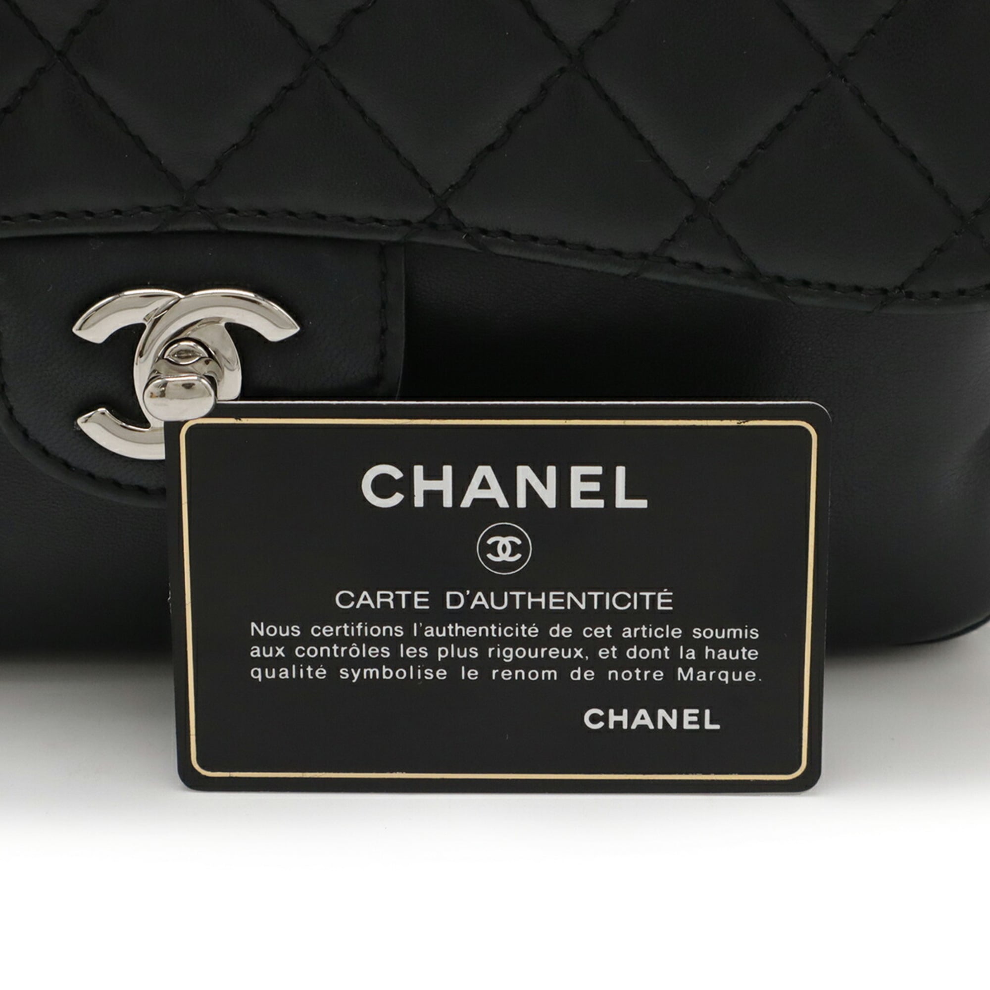 Chanel Matelasse Black Leather Shoulder Bag (Pre-Owned)