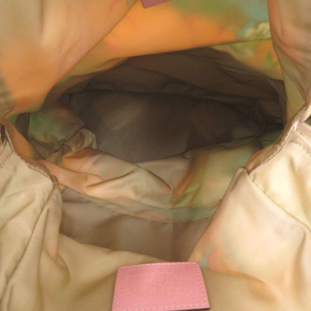 Gucci Multi-Color Pink Nylon Leather Backpack (Pre-Owned)