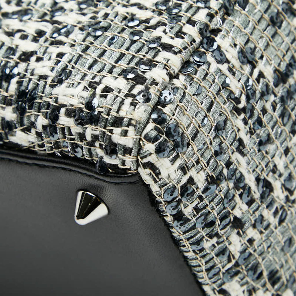 Christian Dior Black Multi-Color Tweed Leather Handbag (Pre-Owned)