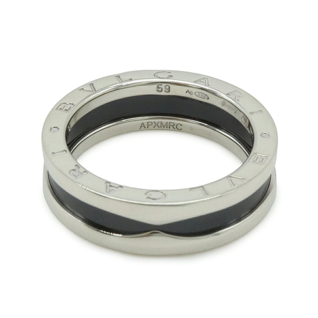 Bvlgari B.Zero1 Silver Black Ceramic Silver 925 Band Ring (Pre-Owned)