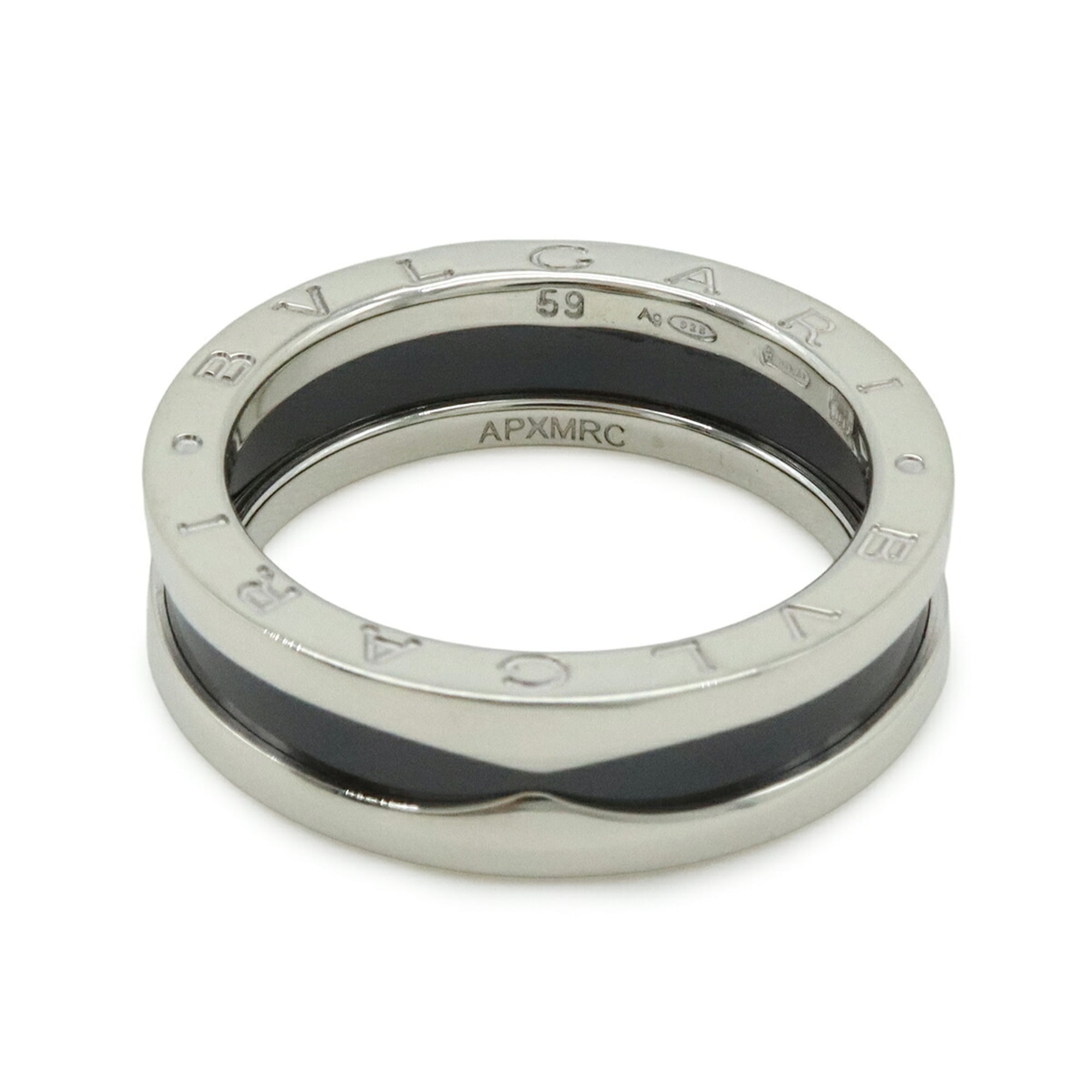 Bvlgari B.Zero1 Silver Black Ceramic Silver 925 Band Ring (Pre-Owned)