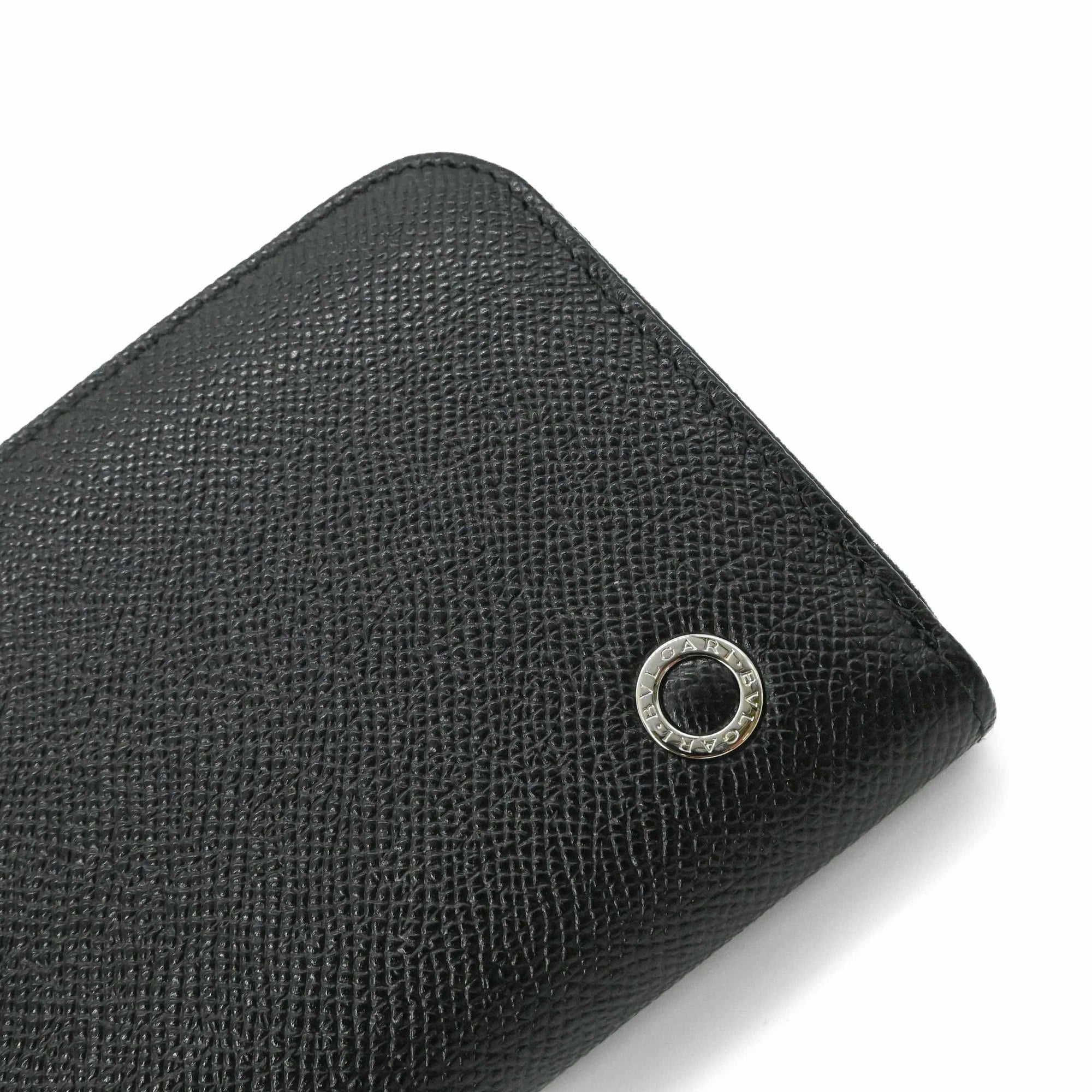 Bvlgari Black Leather Long Wallet (Bi-Fold) (Pre-Owned)