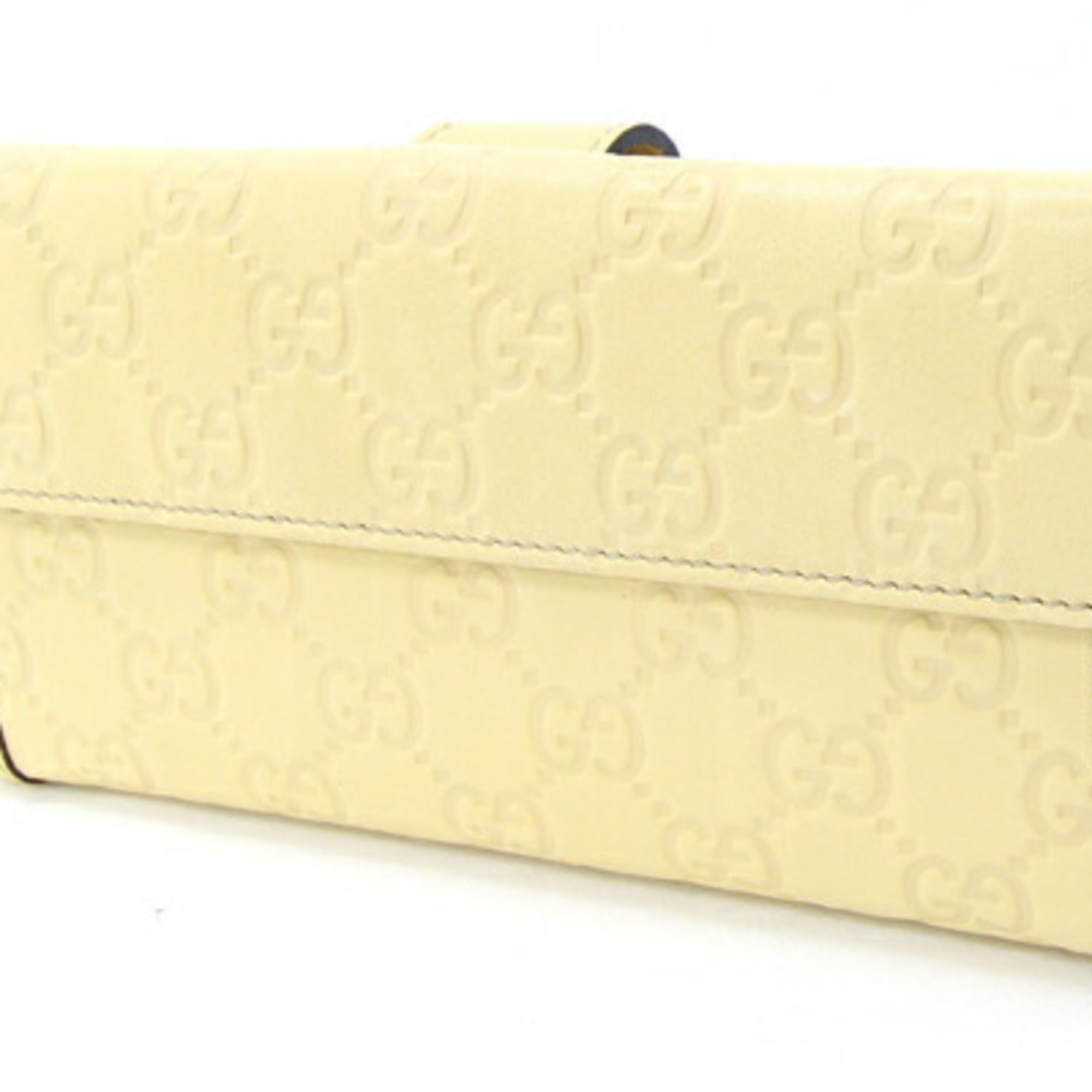 Gucci Cream Yellow Leather Long Wallet (Bi-Fold) (Pre-Owned)