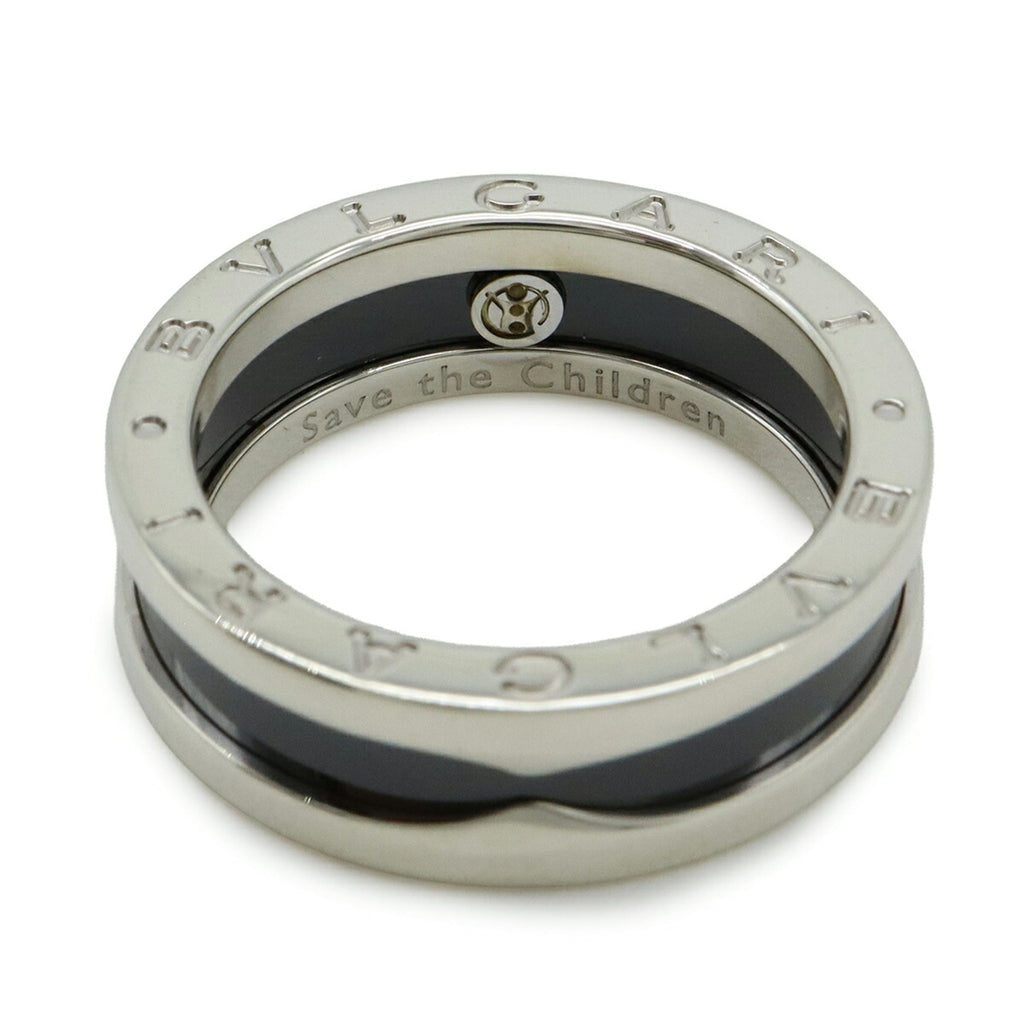 Bvlgari B.Zero1 Silver Black Ceramic Silver 925 Band Ring (Pre-Owned)