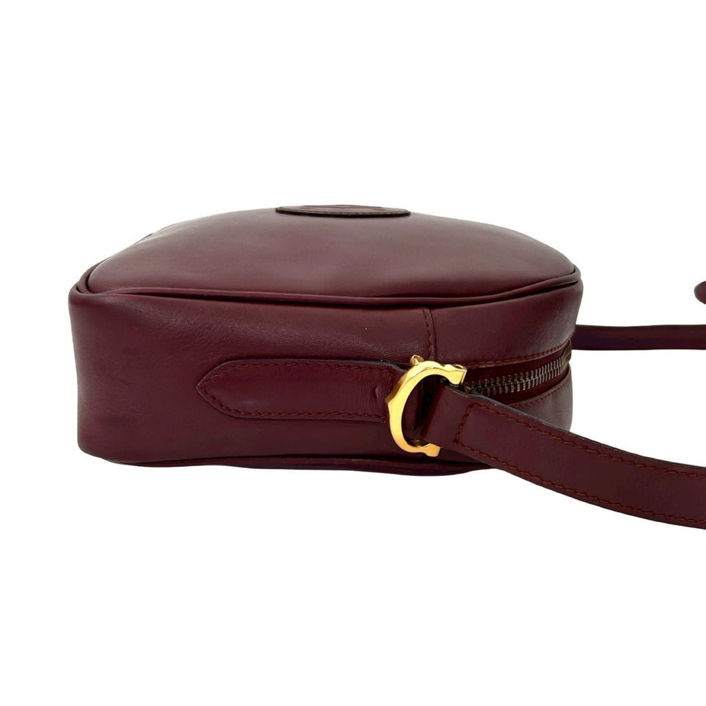 Cartier Wine Red Leather Pochette Shoulder Bag (Pre-Owned)