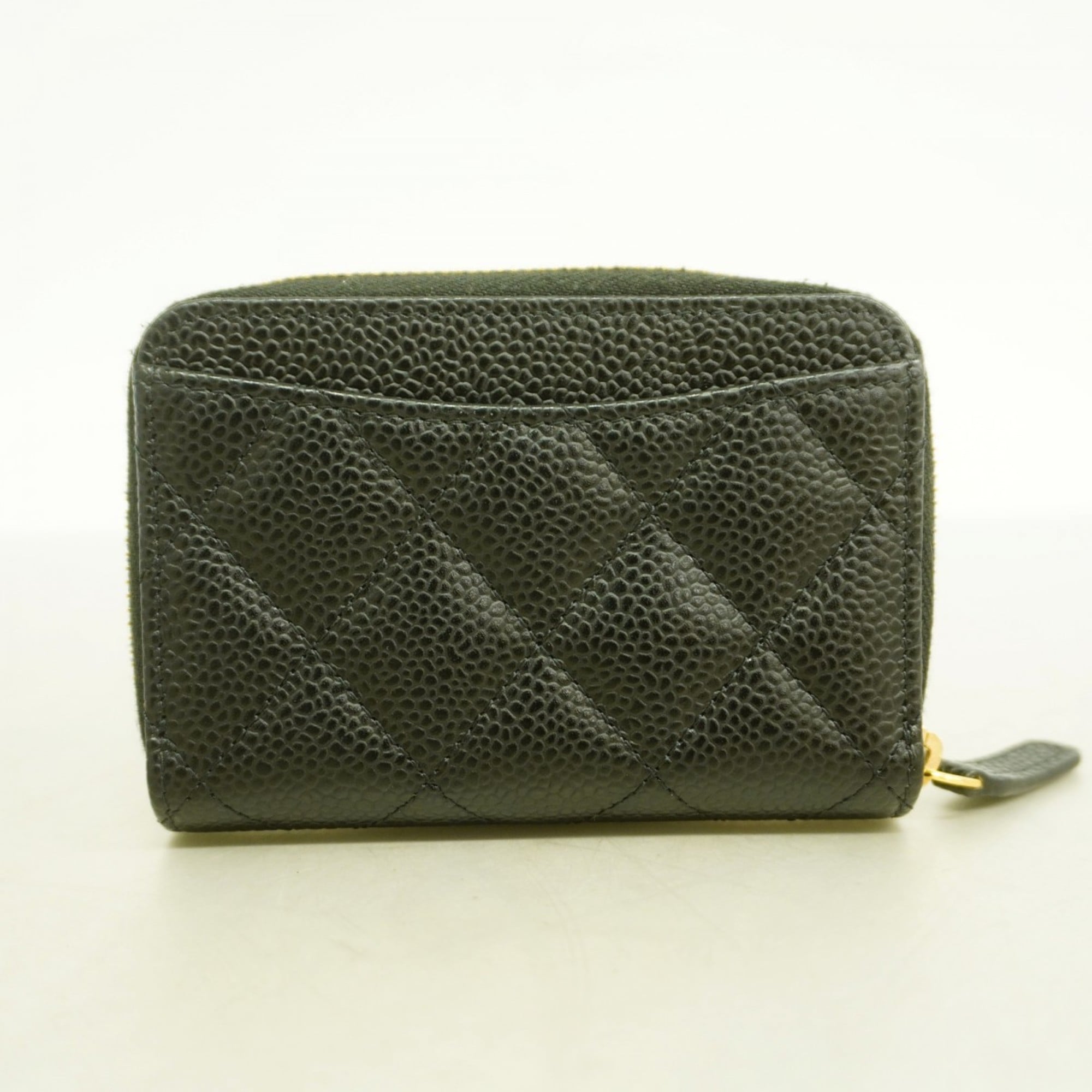 Chanel Black Grained Calfskin Coin Purse/Coin Case (Pre-Owned)
