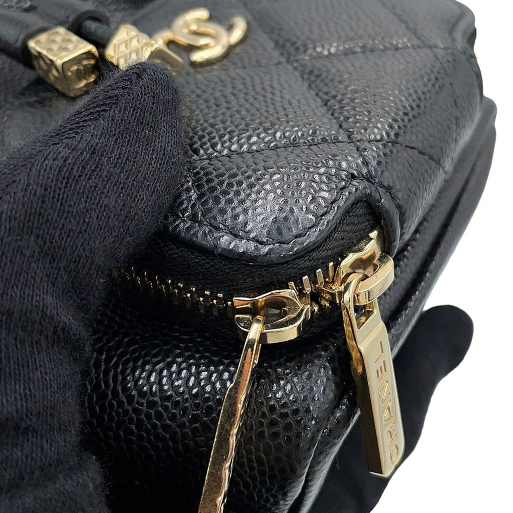 Chanel Matelasse Black Grained Calfskin Shoulder Bag (Pre-Owned)