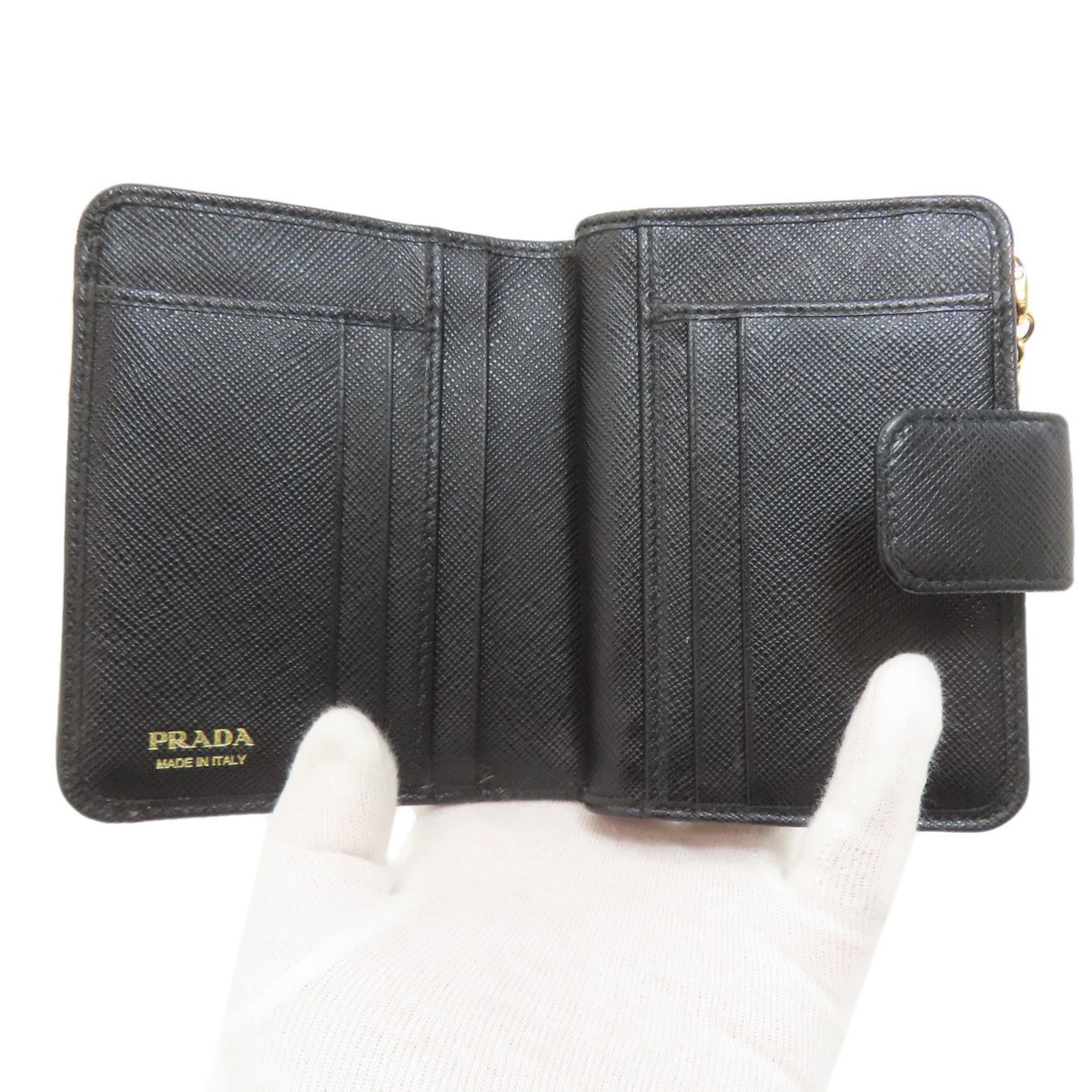 Prada Black Leather Wallet (Bi-Fold) (Pre-Owned)