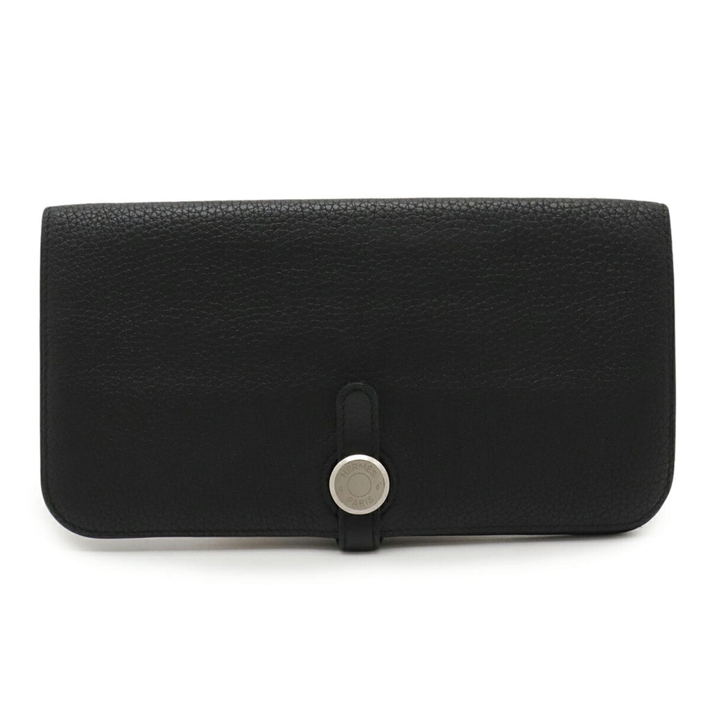 Hermes Black Togo Leather Long Wallet (Bi-Fold) (Pre-Owned)
