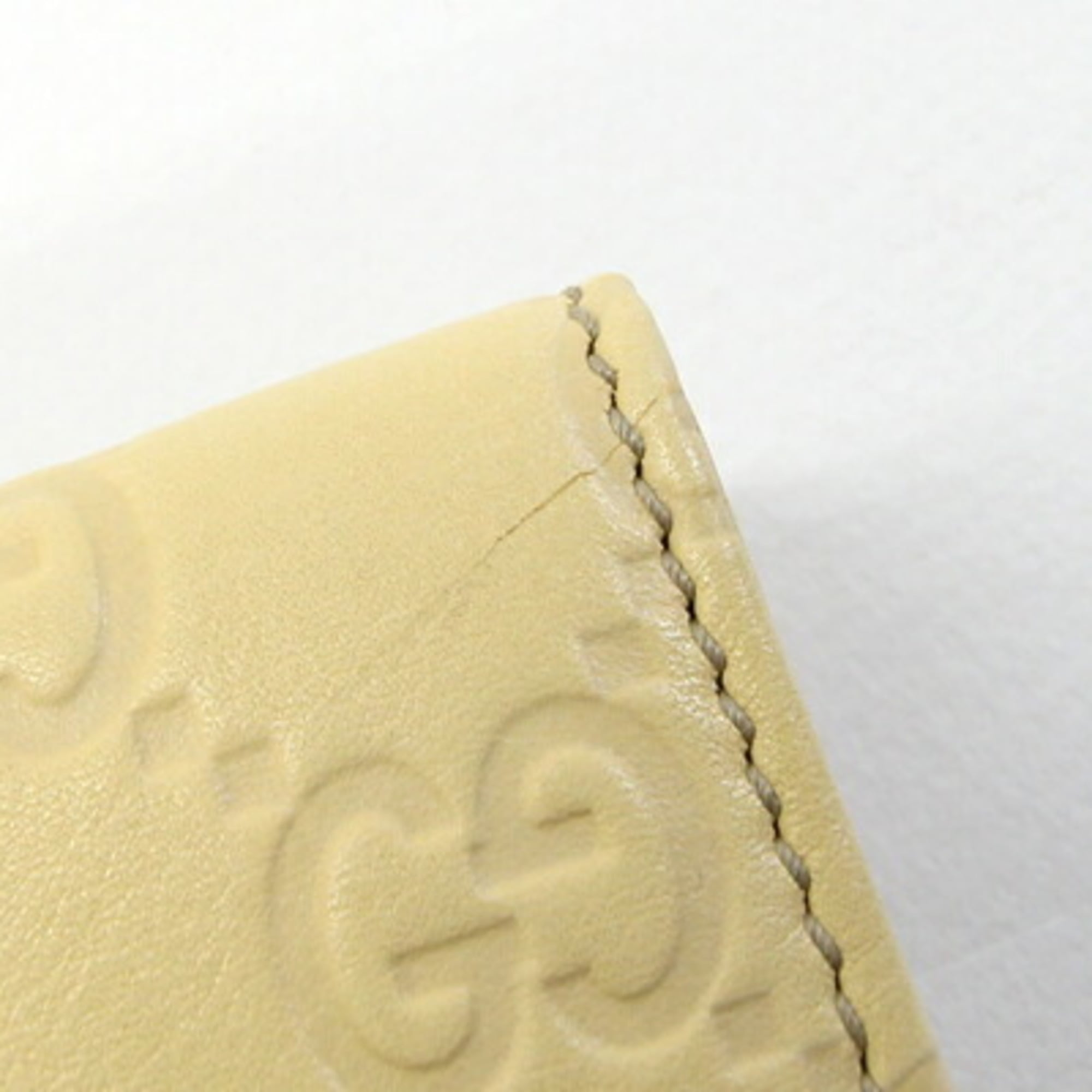 Gucci Cream Yellow Leather Long Wallet (Bi-Fold) (Pre-Owned)