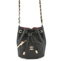 Chanel Matelasse Black Grained Calfskin Shoulder Bag (Pre-Owned)