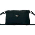 Prada Black Nylon Leather Pochette Shoulder Bag (Pre-Owned)