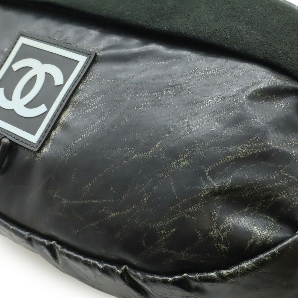 Chanel Sport Black Rubber Suede Fanny Pack (Pre-Owned)