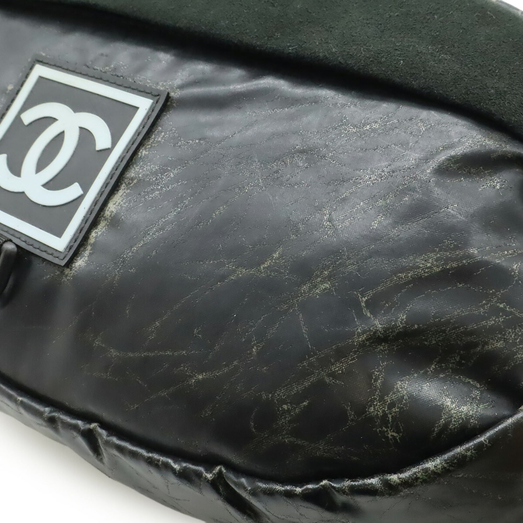 Chanel Sport Black Rubber Suede Fanny Pack (Pre-Owned)