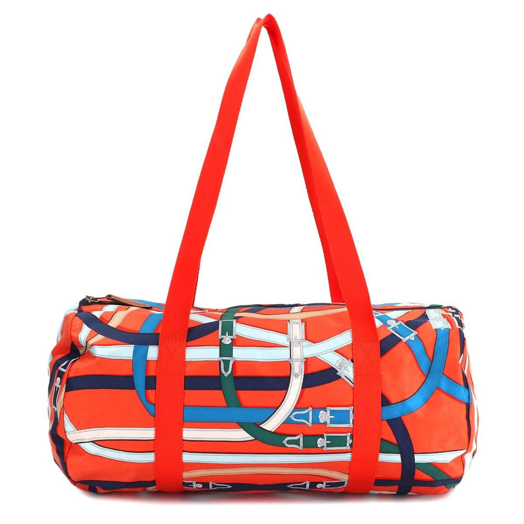 Hermes Multi-Color Orange Silk Leather Shoulder Bag (Pre-Owned)