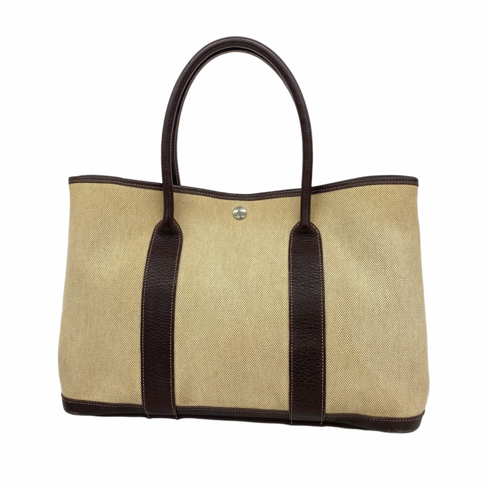 Hermes Brown Toile Officier Tote Bag (Pre-Owned)